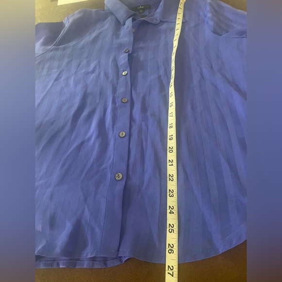 NWT Lulu’s Women's Blue Striped Button-Up Top size XL - Picture 6 of 9